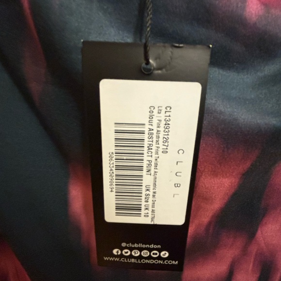 Club L London Lita Pink Twisted Abstract Dress - Picture 4 of 6